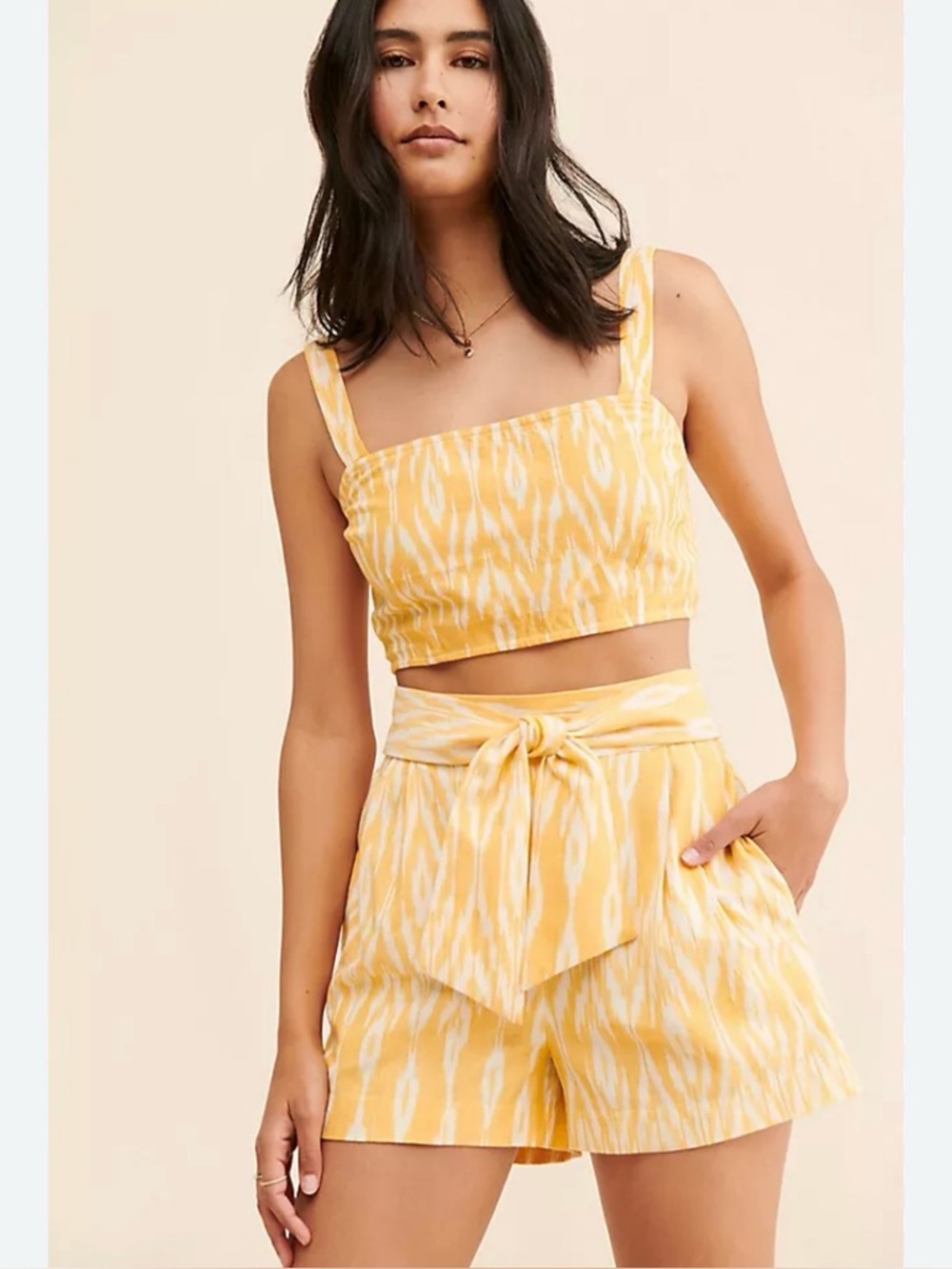 Saylor Eliah Printed Shorts // Yellow // Medium